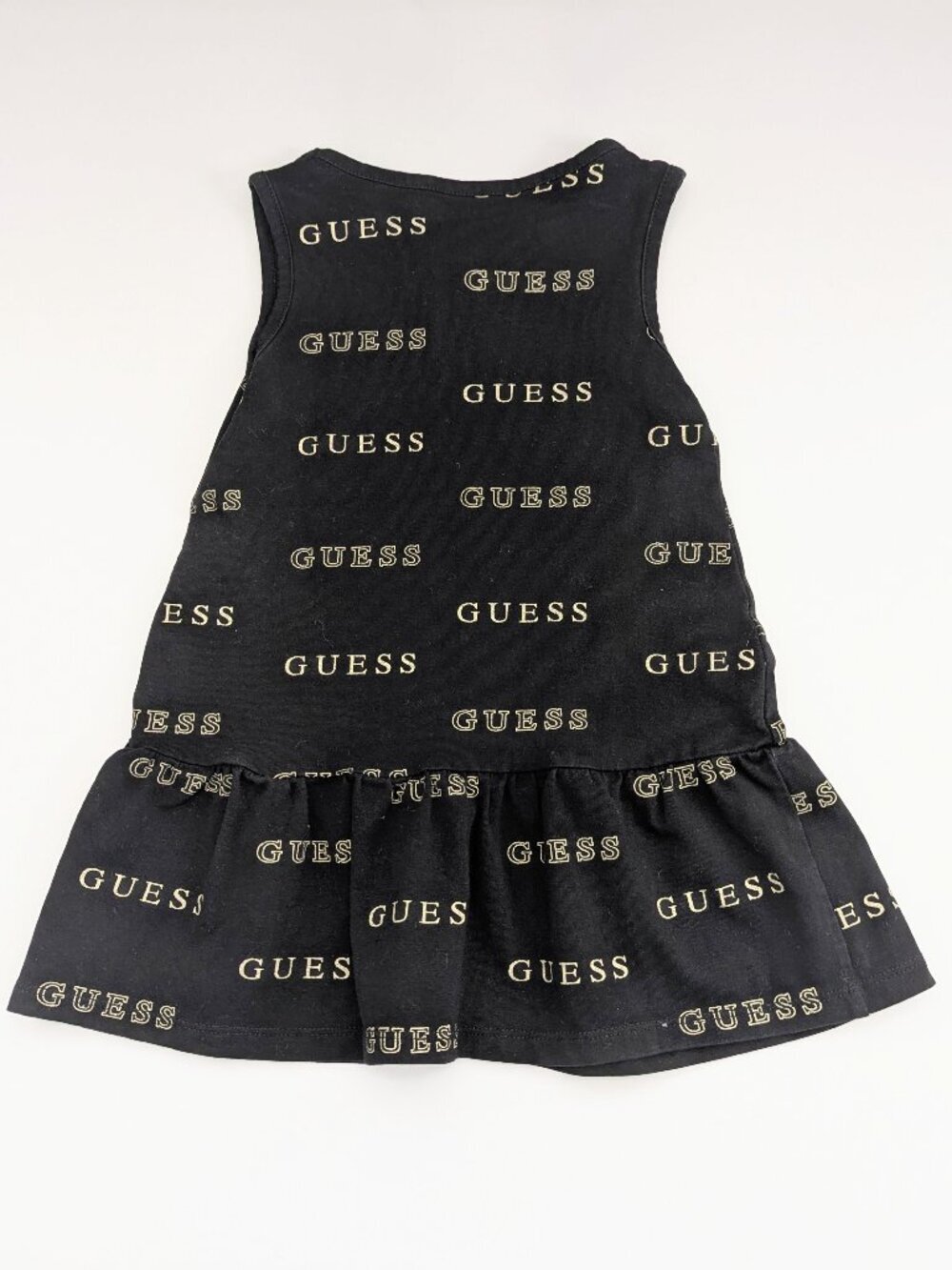 GUESS Kids (Size 2) Black Sleeveless/Tank Dress w/All Over Guess Logo Print